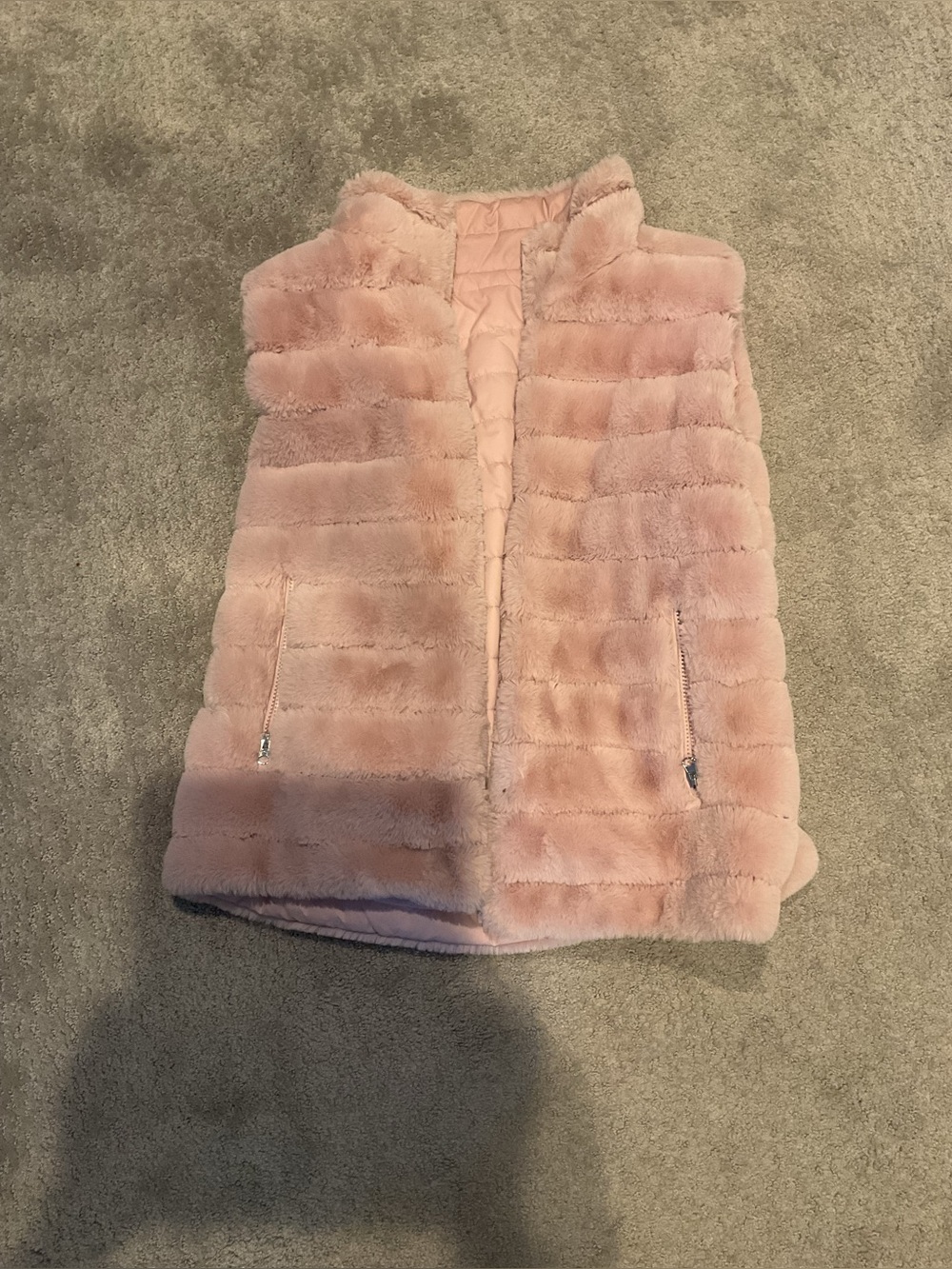 CHARLIE B Pink Plush Faux-Fur Vest